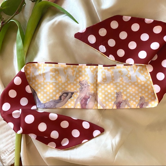 Polka Dots Bakery Narrow Silky Scarf - Picture 3 of 8